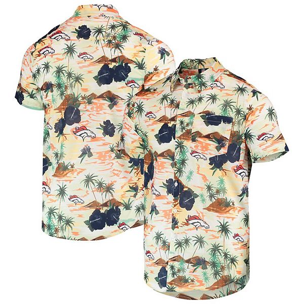 FOCO Denver Broncos NFL Mens Floral Button Up Shirt