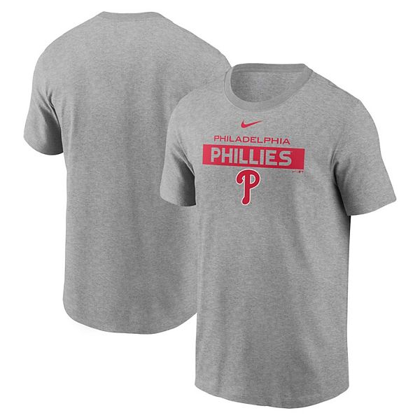 Men's Nike Heathered Gray Philadelphia Phillies Team T-Shirt