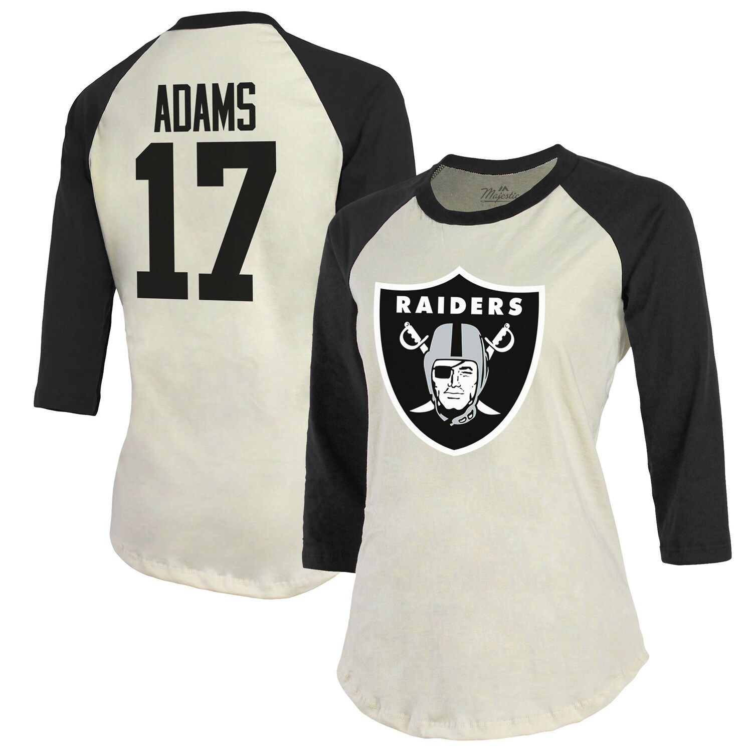 Women's Fanatics Branded White Las Vegas Raiders Plus Size True to Form  Lace-Up V-Neck Raglan Long Sleeve T-Shirt