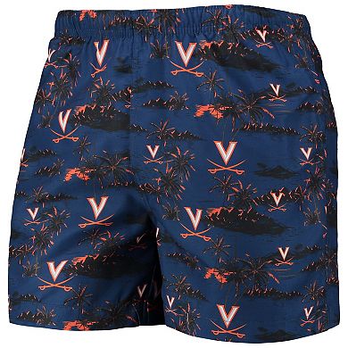 Men's FOCO Navy Virginia Cavaliers Island Palm Swim Trunks