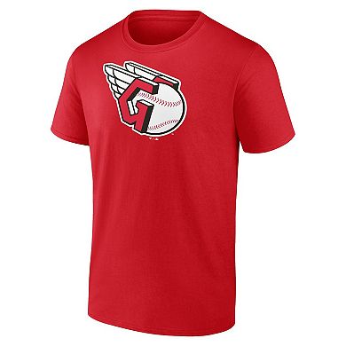 Men's Fanatics Branded Red Cleveland Guardians Official Logo T-Shirt