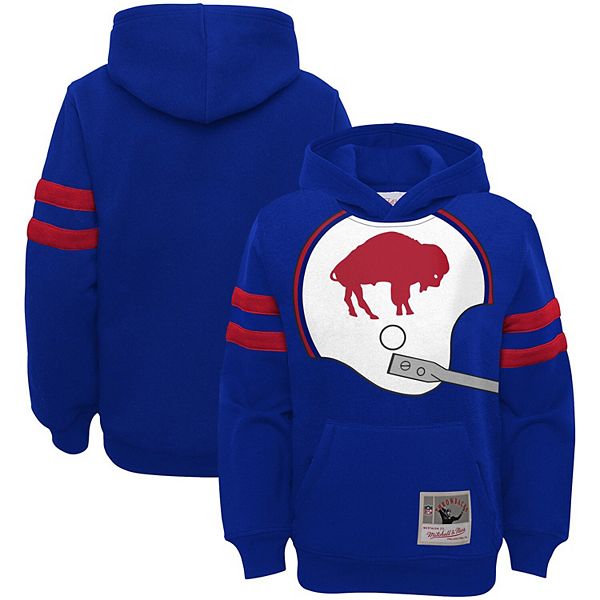 Youth Mitchell & Ness Royal Buffalo Bills Big Face Pullover Hoodie