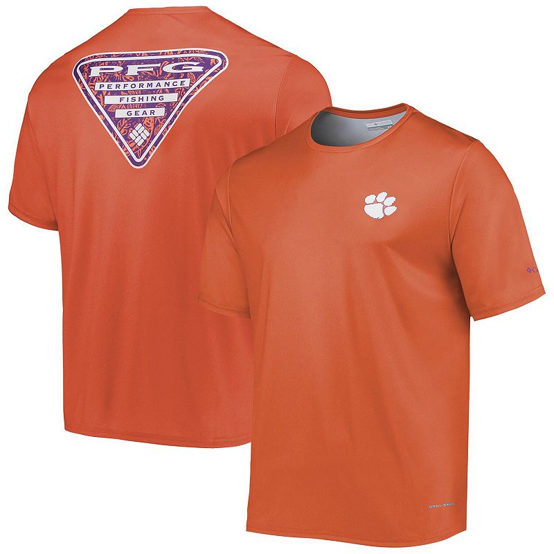 Mens Columbia Orange Clemson Tigers Terminal Tackle Omni-Shade T-Shirt, Si
