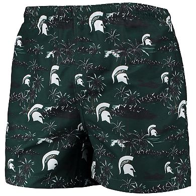 Men's FOCO Green Michigan State Spartans Island Palm Swim Trunks