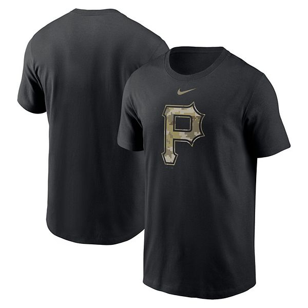 Men s Nike Black Pittsburgh Pirates Camo Logo Team T Shirt