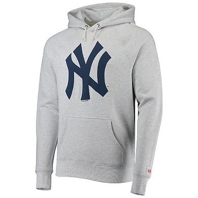 Men's Homage Gray New York Yankees Hand-Drawn Logo Tri-Blend Pullover ...