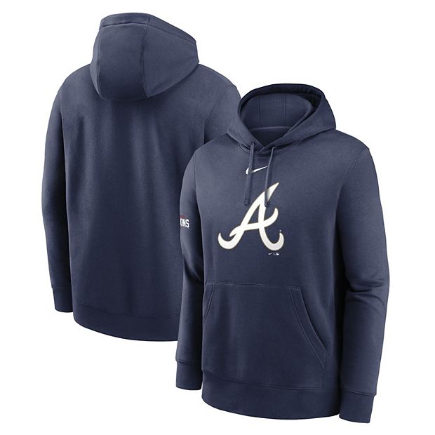 MLB Women's Atlanta Braves Navy Pullover Hoodie