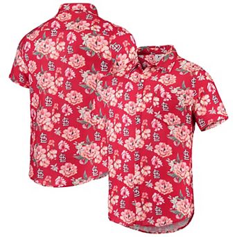 Men's FOCO Red St. Louis Cardinals Floral Linen Button-Up Shirt
