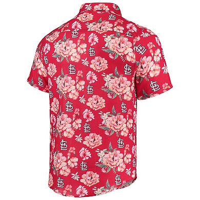 Men's FOCO Red St. Louis Cardinals Floral Linen Button-Up Shirt
