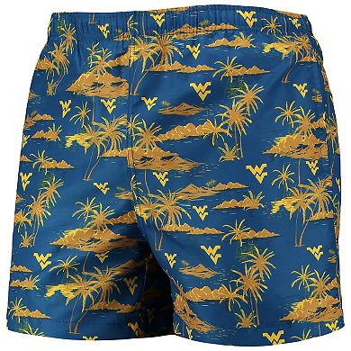 Men's FOCO Navy West Virginia Mountaineers Island Palm Swim Trunks