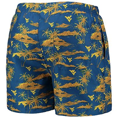 Men's FOCO Navy West Virginia Mountaineers Island Palm Swim Trunks