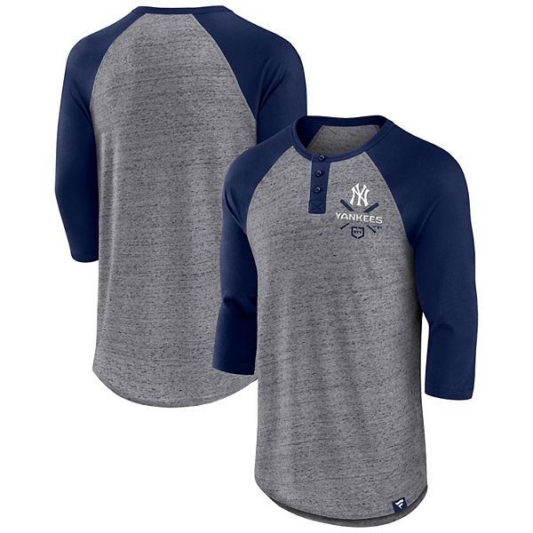 Men's Fanatics Branded Heathered Gray/Black New York Yankees Iconic Above Heat Speckled Raglan