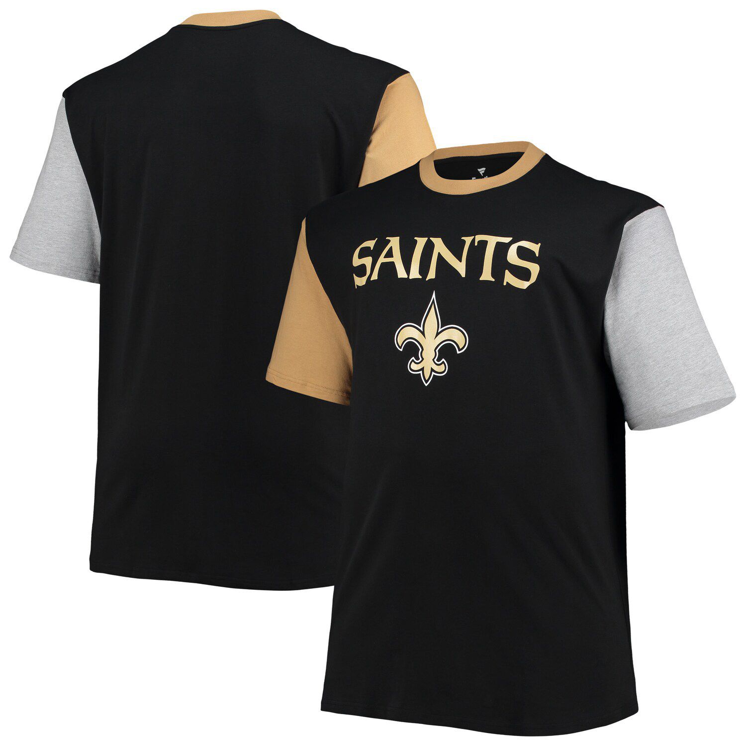 New Orleans Saints Nike Throwback Raglan Long Sleeve T-Shirt - Gold/Black