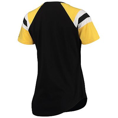 売れ筋商品|||スターター Tシャツ トップス レディース Women's White/Black Pittsburgh Pirates Game On Notch Neck Raglan T-Shirt White, Black Women's Starter Black/Gold Pittsburgh Pirates Game On Notch