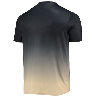 Men's FOCO Black/Gold New Orleans Saints Gradient Rash Guard Swim Shirt