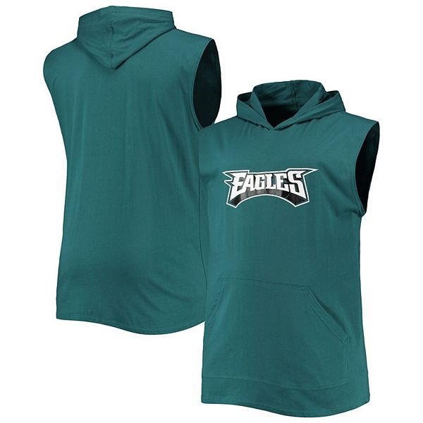 Men's Midnight Green Philadelphia Eagles Big & Tall Muscle Sleeveless  Pullover Hoodie