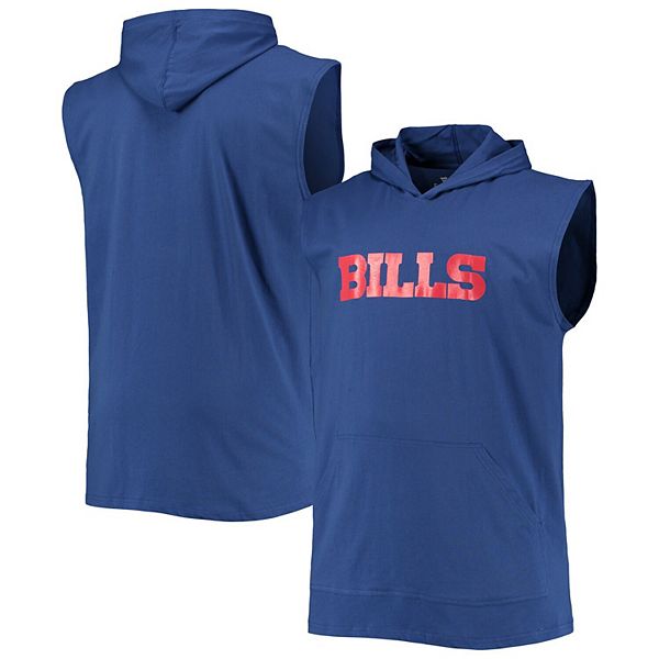 Men's Royal Buffalo Bills Big & Tall Muscle Sleeveless Pullover Hoodie