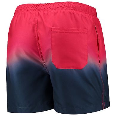 Men's FOCO Red/Navy New England Patriots Dip-Dye Swim Shorts