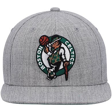 Men's Mitchell & Ness Heathered Gray Boston Celtics 2.0 Snapback Hat