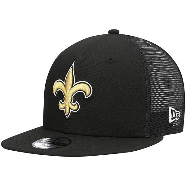 Youth New Era Black New Orleans Saints Classic Trucker 9FIFTY Snapback Hat