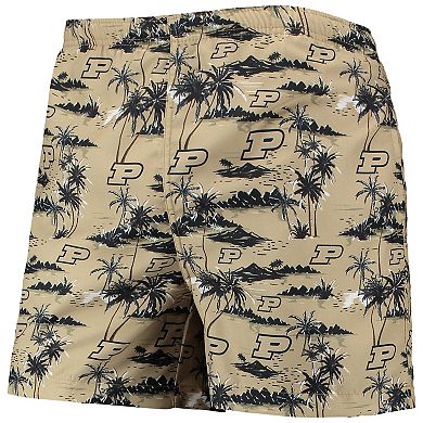 Men's FOCO Gold Purdue Boilermakers Island Palm Swim Trunks