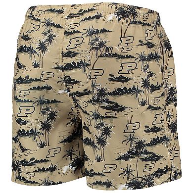 Men's FOCO Gold Purdue Boilermakers Island Palm Swim Trunks