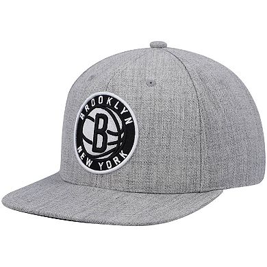 Men's Mitchell & Ness Heathered Gray Brooklyn Nets 2.0 Snapback Hat