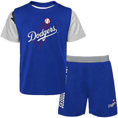 Newborn & Infant Royal/ Los Angeles Dodgers Pinch Hitter T-Shirt & Shorts Set