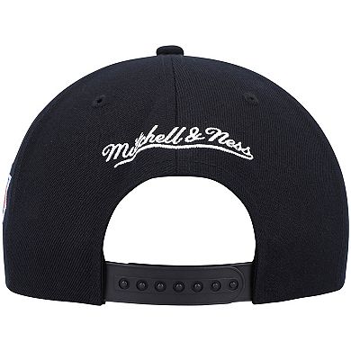 Men's Mitchell & Ness Black New York Knicks Hardwood Classics Script 2.0 Snapback Hat