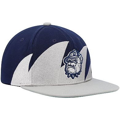 Men's Mitchell & Ness Gray/Navy Georgetown Hoyas Sharktooth Snapback Hat