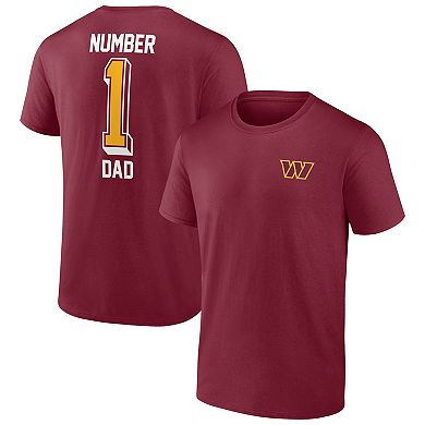 Men's Fanatics Branded Burgundy Washington Commanders Team #1 Dad T-Shirt