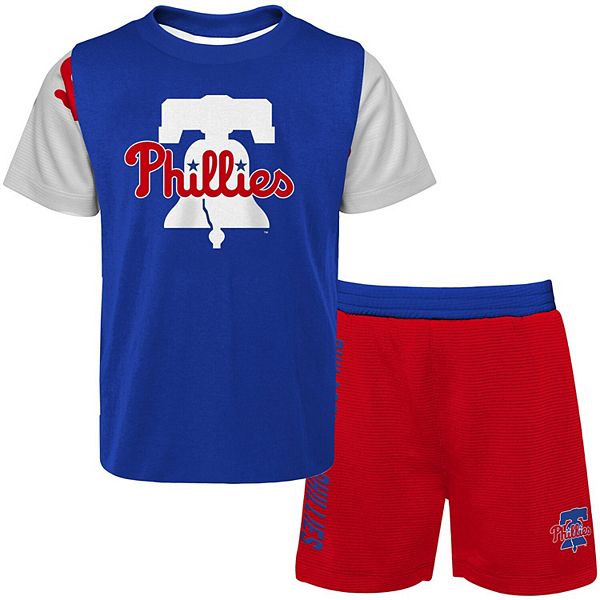 Outerstuff Newborn & Infant Royal/Red Philadelphia Phillies Pinch Hitter T- Shirt Shorts Set