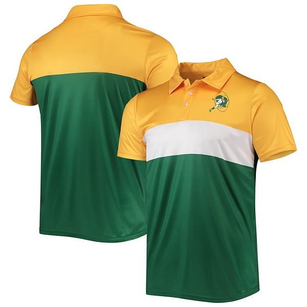 Men's FOCO Gold/Green Green Bay Packers Retro Colorblock Polo