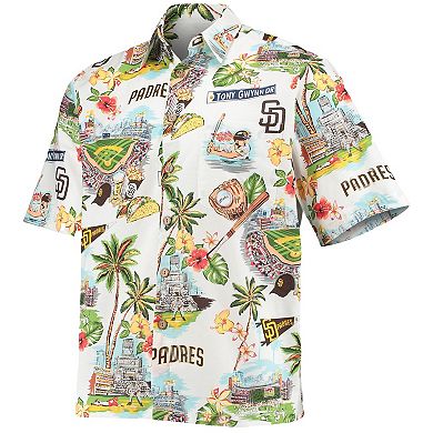 Men's Reyn Spooner White San Diego Padres Scenic Logo Button-Up Shirt