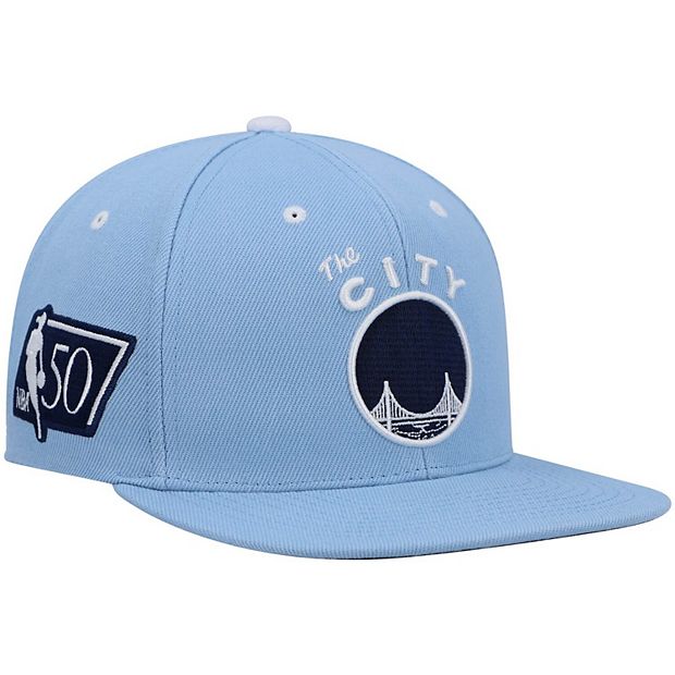 Men's Mitchell & Ness Light Blue Golden State Warriors Hardwood Classics  Blue Madness Snapback Hat