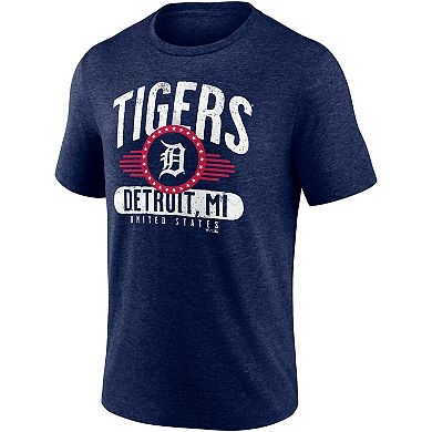 Men's Fanatics Branded Heathered Navy Detroit Tigers Badge of Honor Tri-Blend T-Shirt