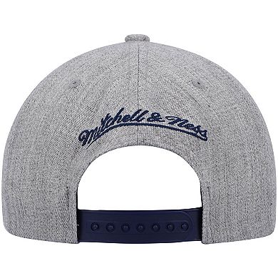 Men's Mitchell & Ness Heathered Gray New Jersey Nets Hardwood Classics Team 2.0 Snapback Hat