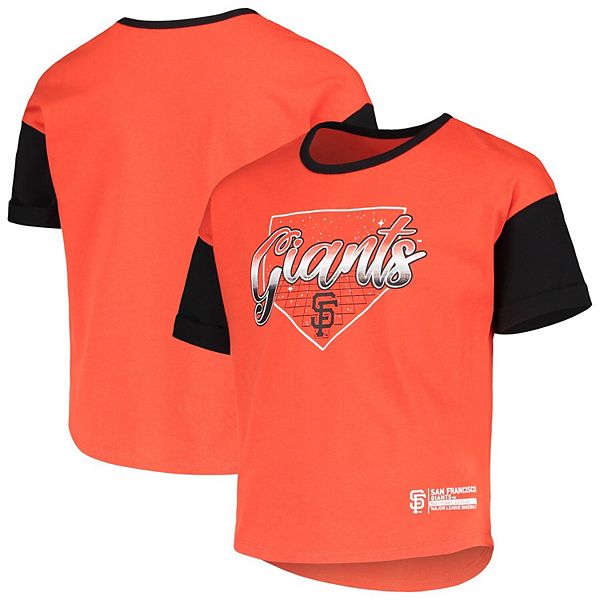 Outerstuff Girls Youth Orange San Francisco Giants Bleachers T-Shirt Size: Medium