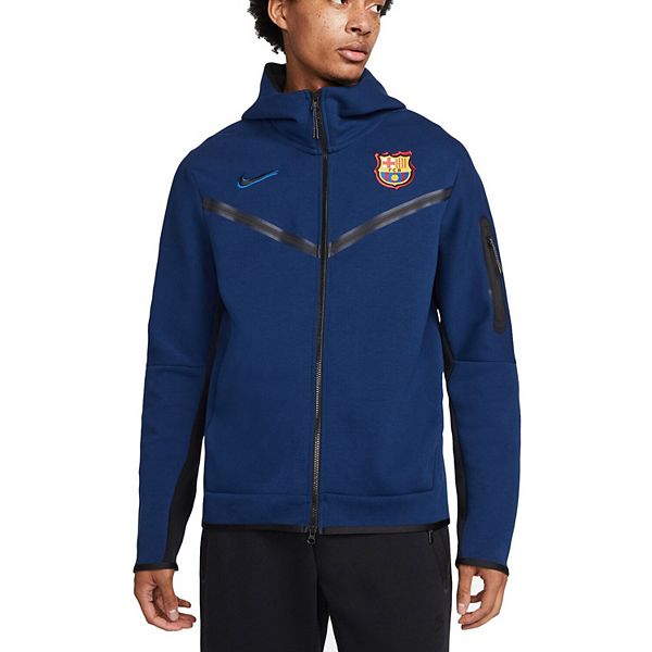 Lujo Desmañado Simetría Men's Nike Navy Barcelona Team Tech Fleece Full-Zip Hoodie