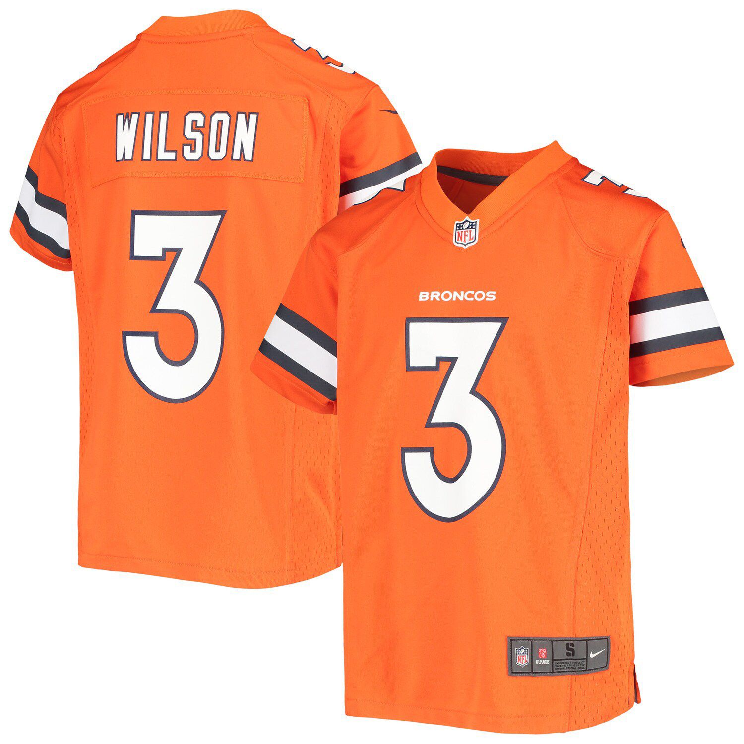 Youth Russell Wilson Navy Denver Broncos Mainliner Player Name & Number T- Shirt