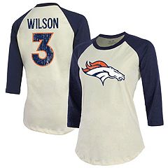 Denver Broncos WEAR by Erin Andrews Women's Plus Size Throwback Raglan  V-Neck T-Shirt - Heather Gray