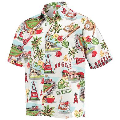 Men's Reyn Spooner White Los Angeles Angels Scenic Button-Up Shirt
