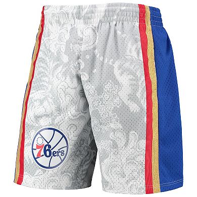 Men's Mitchell & Ness White Philadelphia 76ers Hardwood Classics Lunar New Year Swingman Shorts