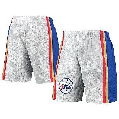 Men's Mitchell & Ness White Philadelphia 76ers Hardwood Classics Lunar New Year Swingman Shorts