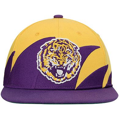 Men's Mitchell & Ness Purple/Gold LSU Tigers Sharktooth Snapback Hat