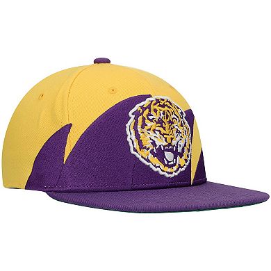 Men's Mitchell & Ness Purple/Gold LSU Tigers Sharktooth Snapback Hat