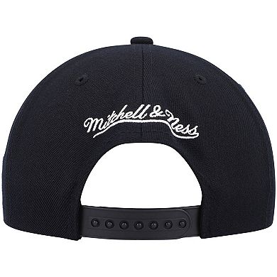 Men's Mitchell & Ness Black Philadelphia 76ers Hardwood Classics Script 2.0 Snapback Hat