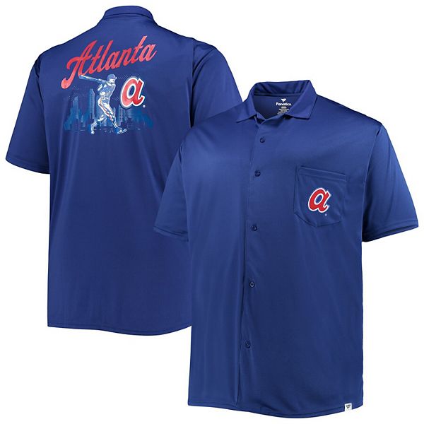 Men's Atlanta Braves Royal Big & Tall Button-Up Shirt