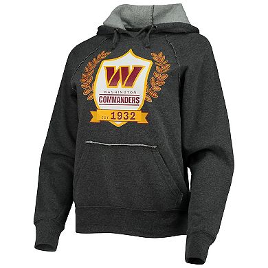 Women's New Era Heathered Charcoal Washington Commanders Raglan Pullover Hoodie