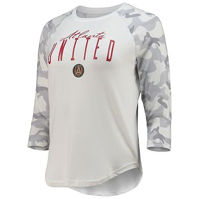 Women's Concepts Sport White/Gray Atlanta United FC Composite 3/4-Sleeve Raglan Top